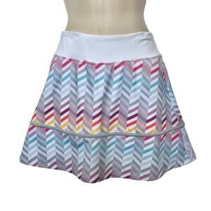 Lija Skort Golfcore Chevron Skater Skirt Multi-color Tenniscore
